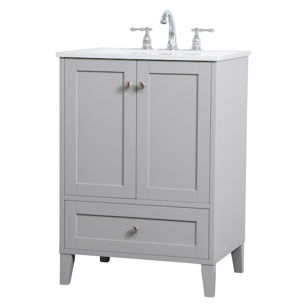 24 Inch Single Bathroom Vanity In Grey